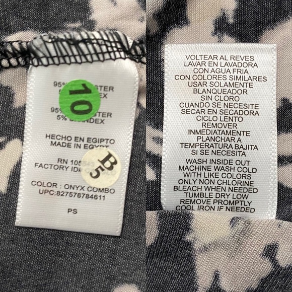 Daisy Fuentes Petites Mini Dress Empire Waist A-Line Floral Black White SP PS - Picture 4 of 15